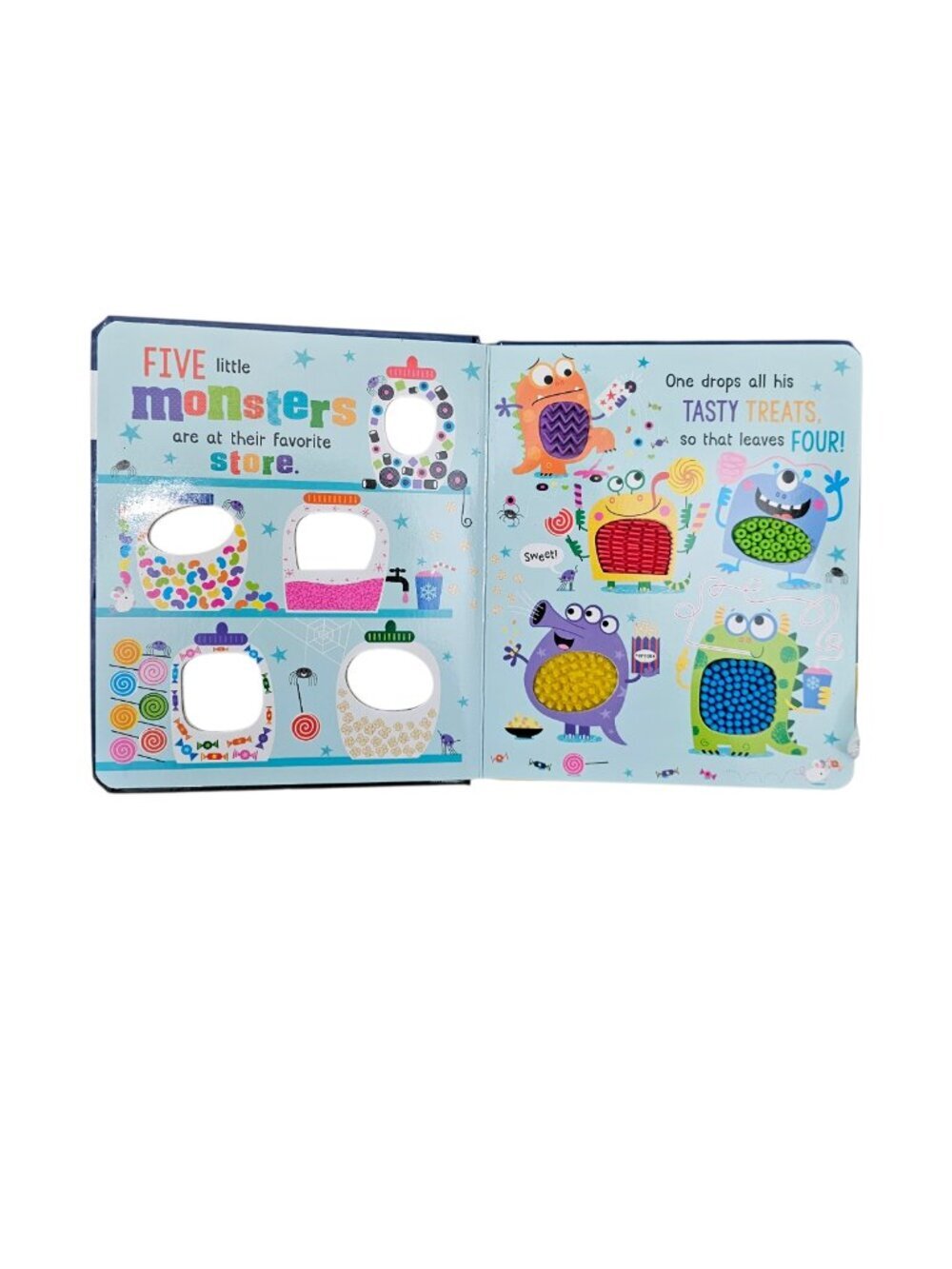 Burt's Bees Cotton Baby Blanket Touch Monsters Rubber Counting Book New - Picture 3 of 9